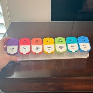 Weekly Pill Organizer Box - Rainbow Daily Medication Case